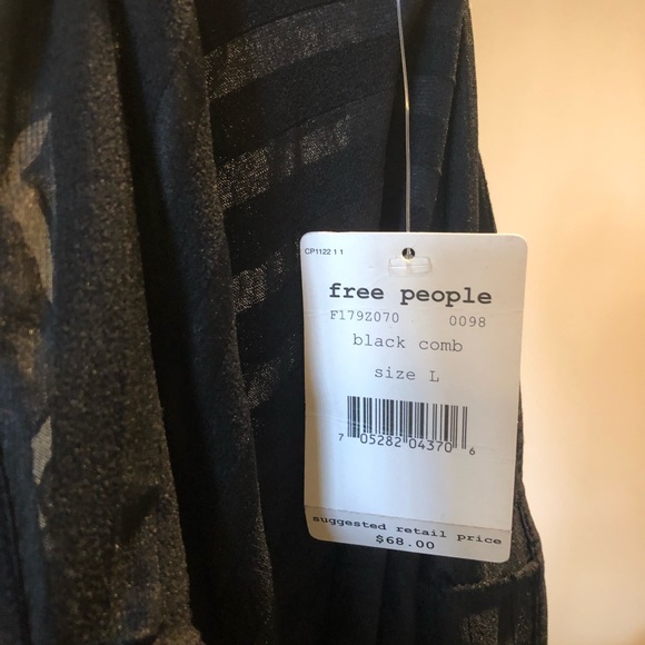 FREE PEOPLE Black Ruffled Bodycon Dress, NWT - Picture 2 of 7